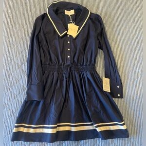 Charles Henry Blue Dress with White Accents